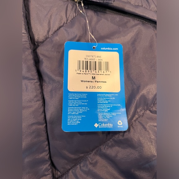 Womens Medium Columbia Peak To Park II Mid Insulated Jacket Hood Water Resistant - Picture 15 of 16